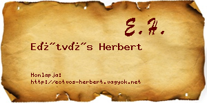 Eötvös Herbert névjegykártya